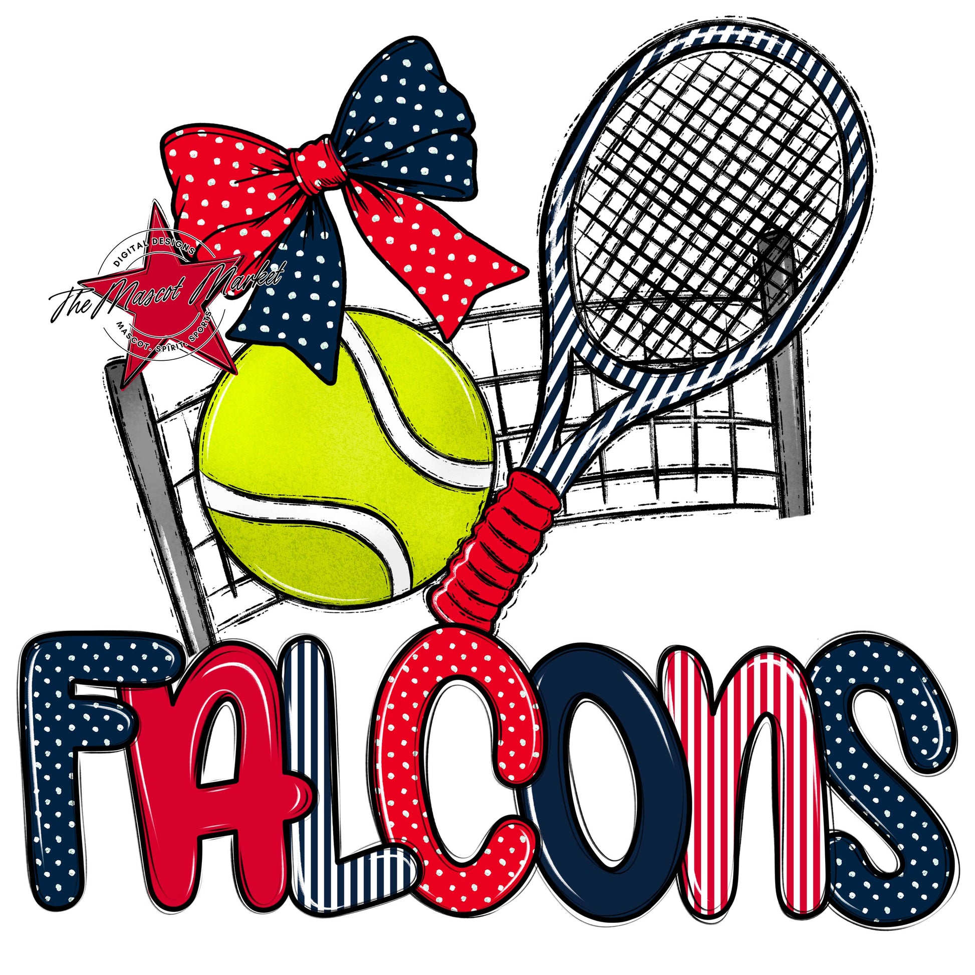 Falcons Tennis Spirit Design-Navy & Red