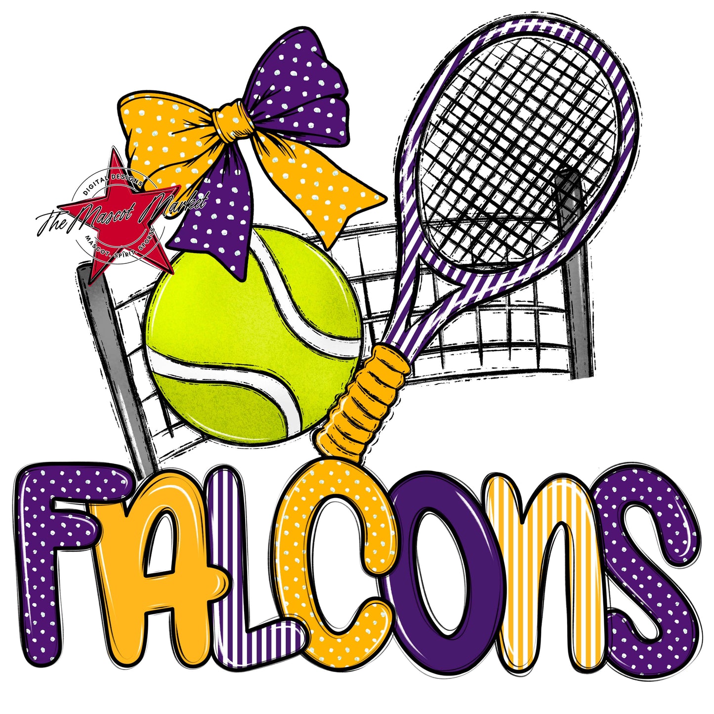 Falcons Tennis Spirit Design-Purple & Yellow