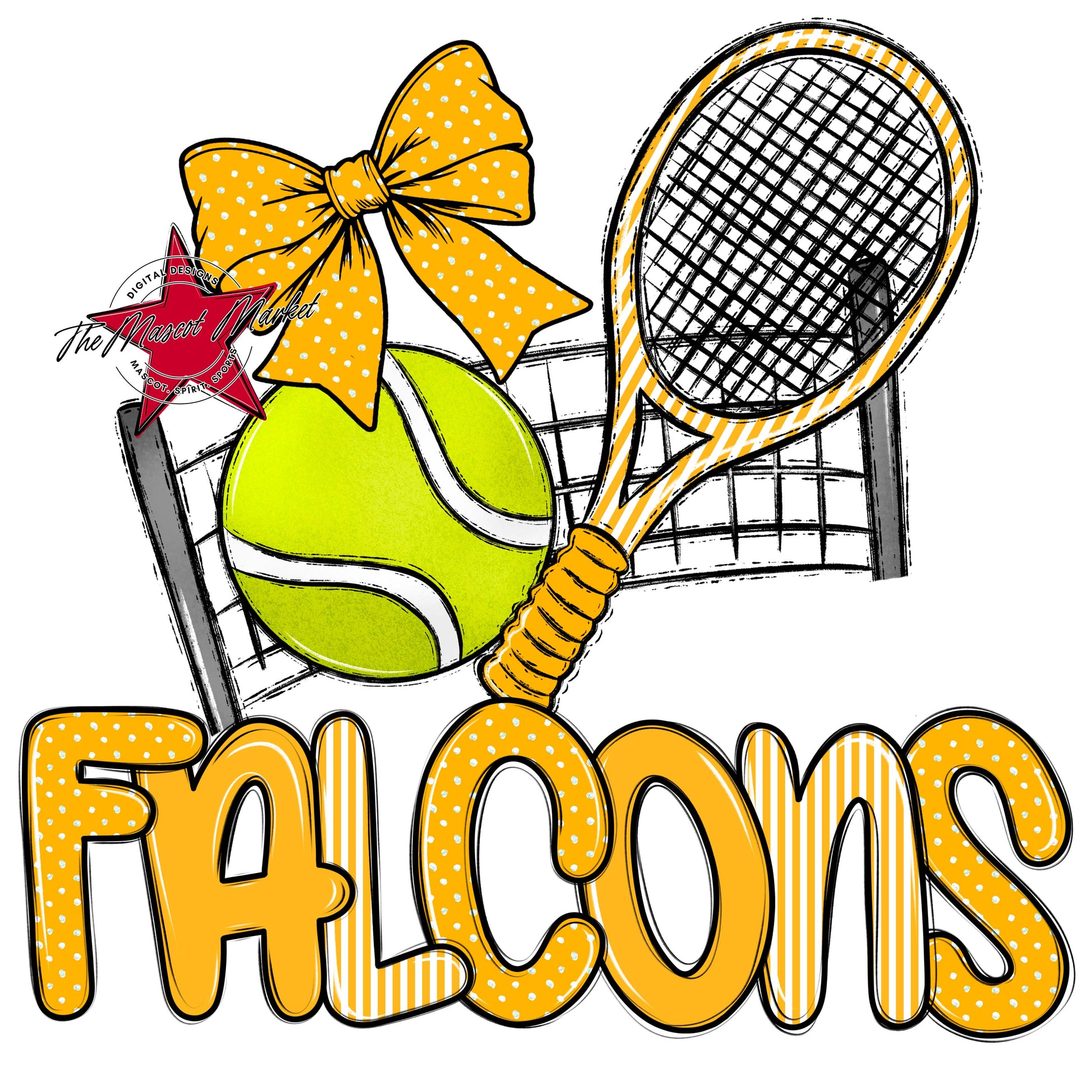 Falcons Tennis Spirit Design-Yellow