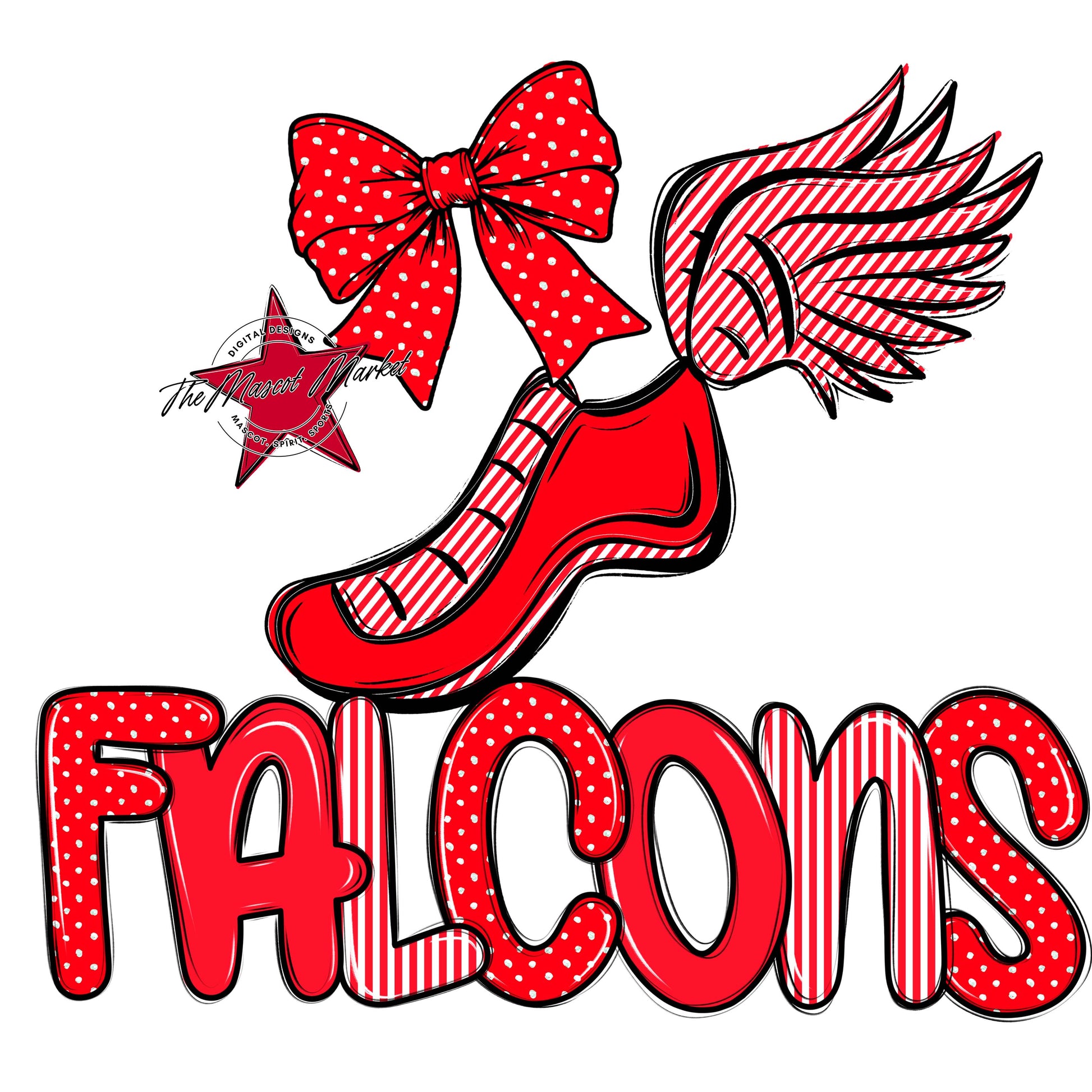 Falcons Track Spirit Design-Bright Red