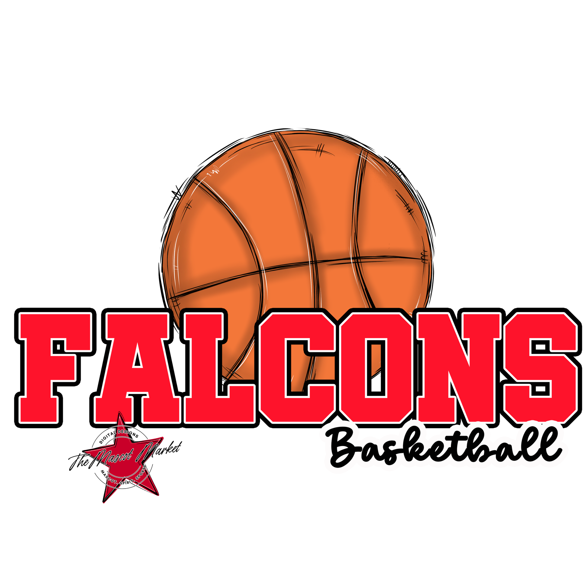Falcons Varsity Basketball-Bright Red
