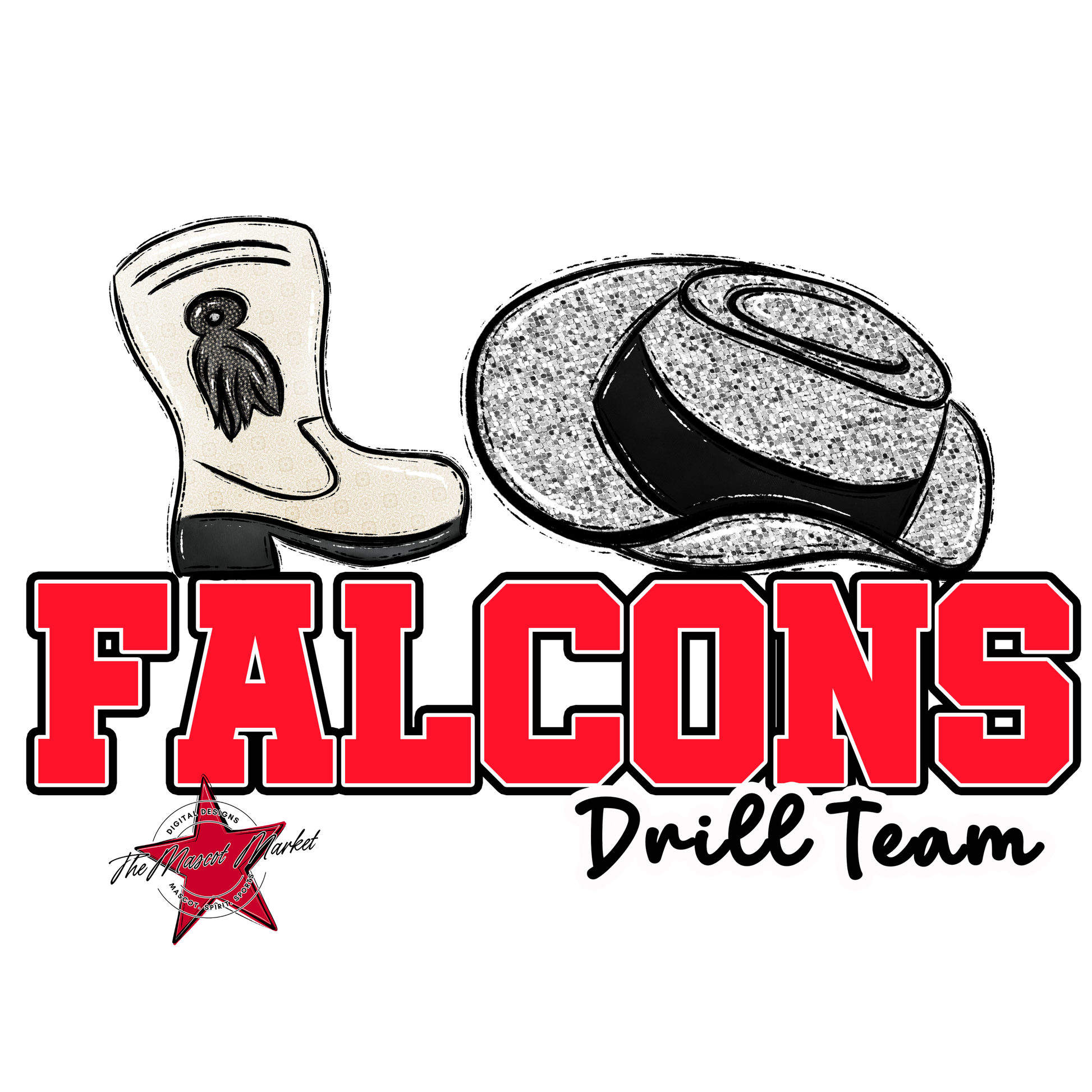 Falcons Varsity Drillteam-Bright Red