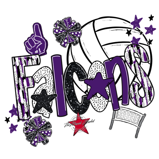 Falcons Volleyball Scrape-Purple
