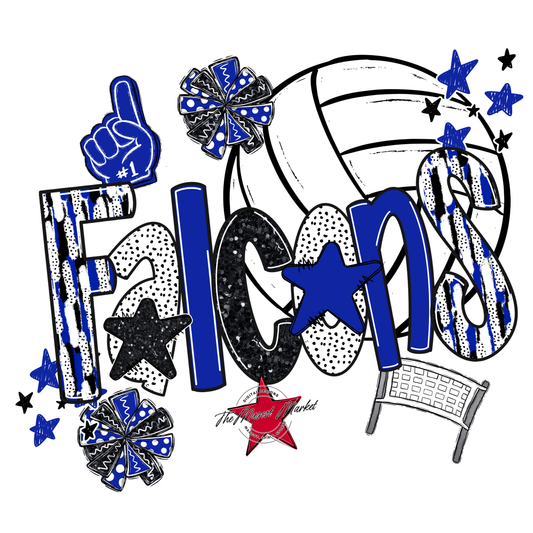 Falcons Volleyball Scrape-Royal Blue