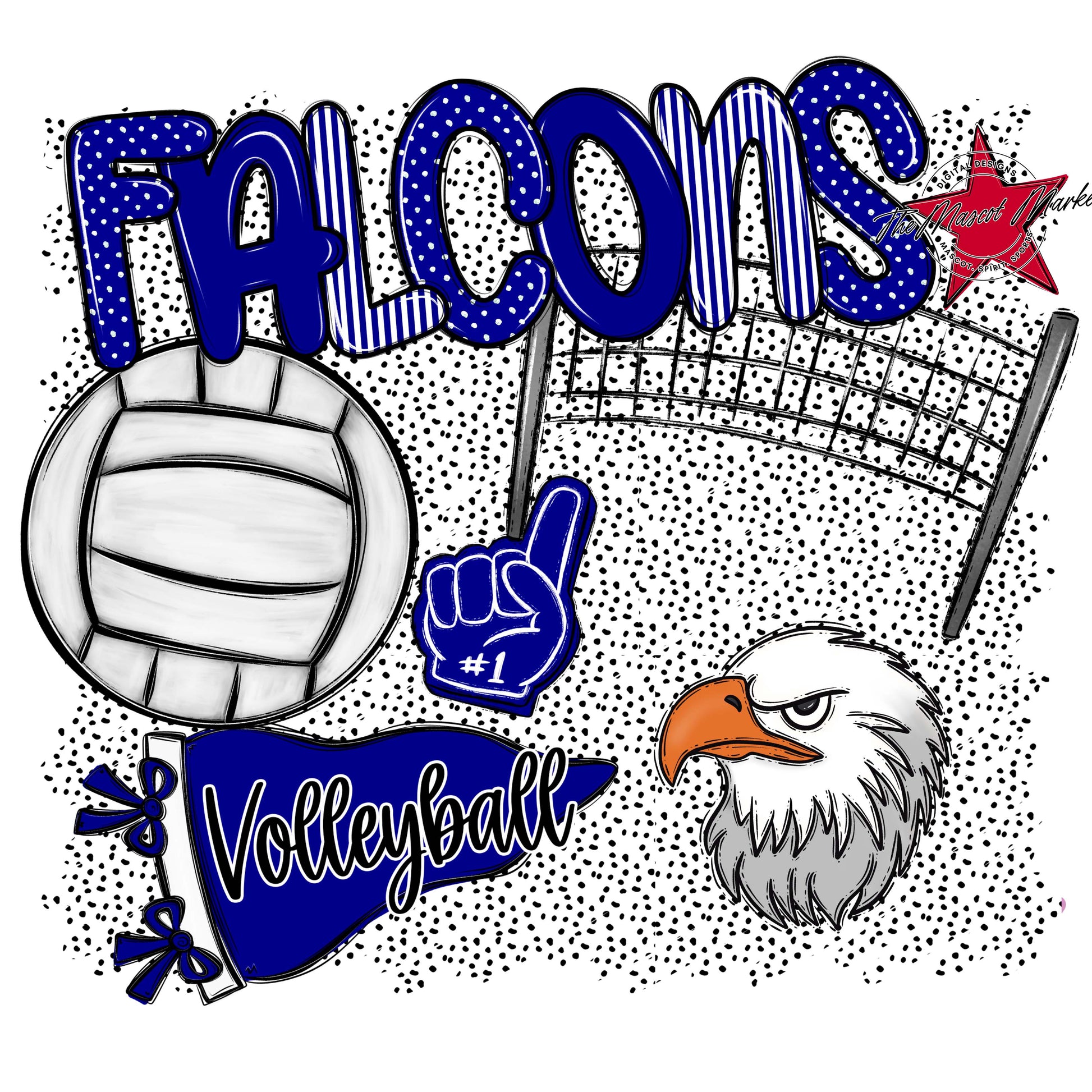 Falcons Volleyball Spirit-Blue