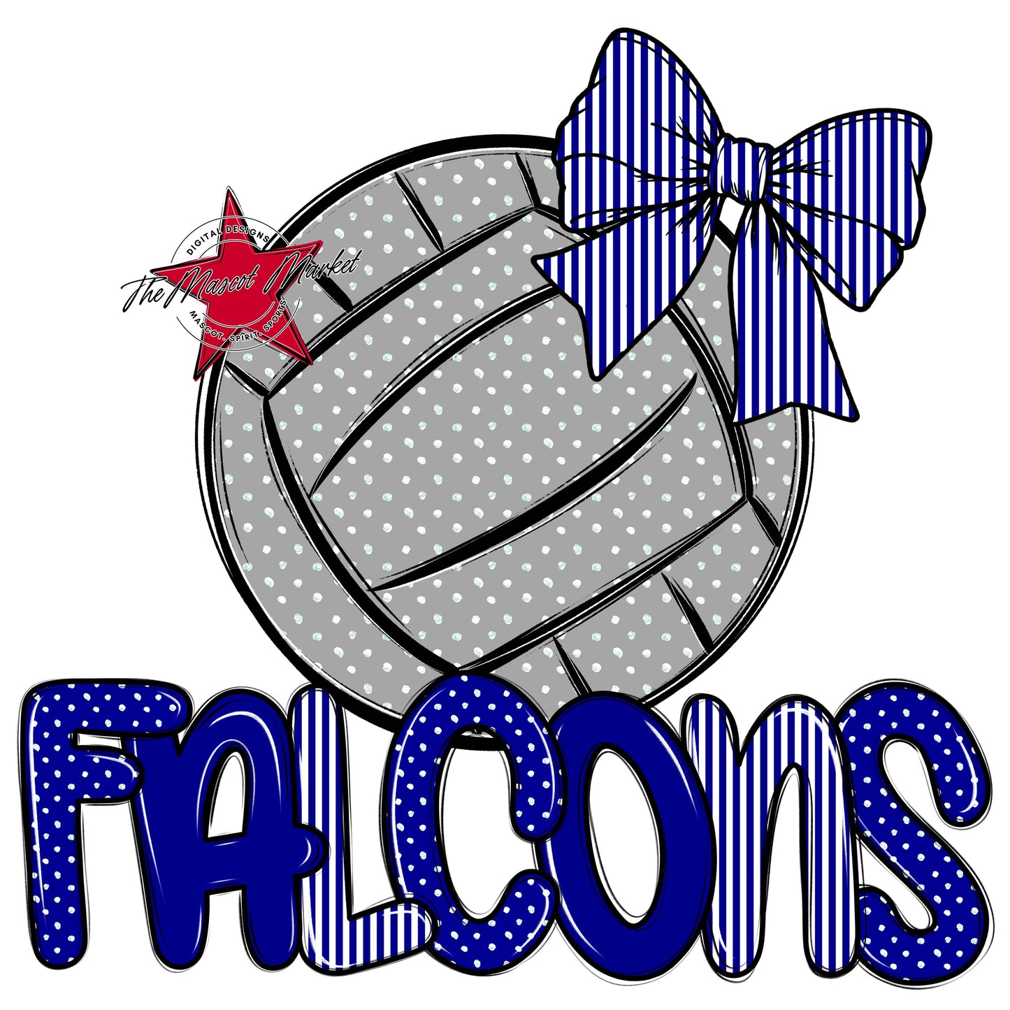 Falcons Volleyball Spirit Design-Blue