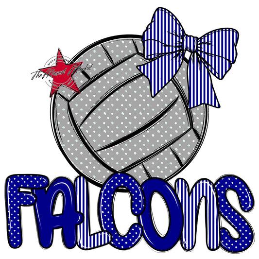 Falcons Volleyball Spirit Design-Blue