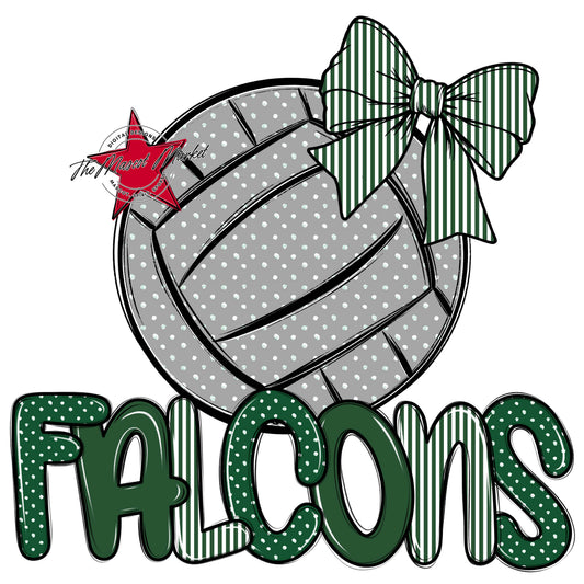 Falcons Volleyball Spirit Design-Green