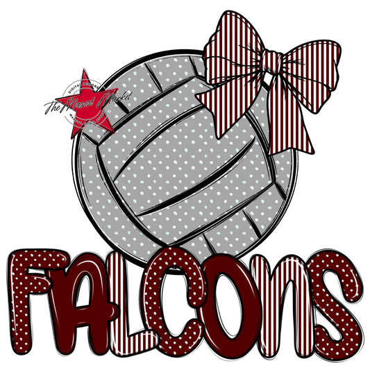 Falcons Volleyball Spirit Design-Maroon