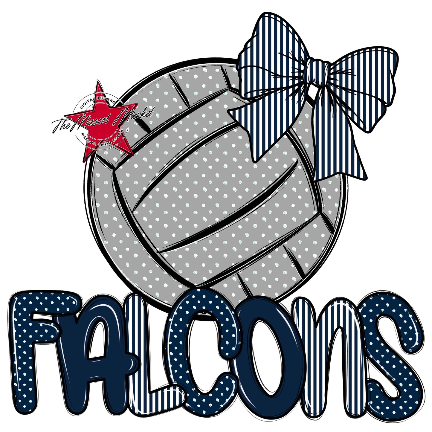 Falcons Volleyball Spirit Design-Navy