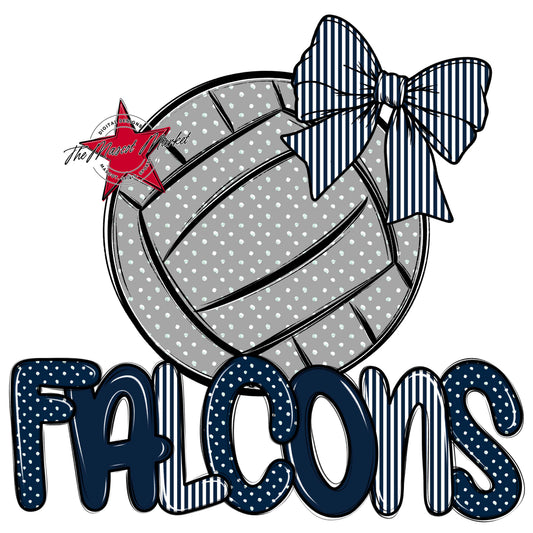 Falcons Volleyball Spirit Design-Navy