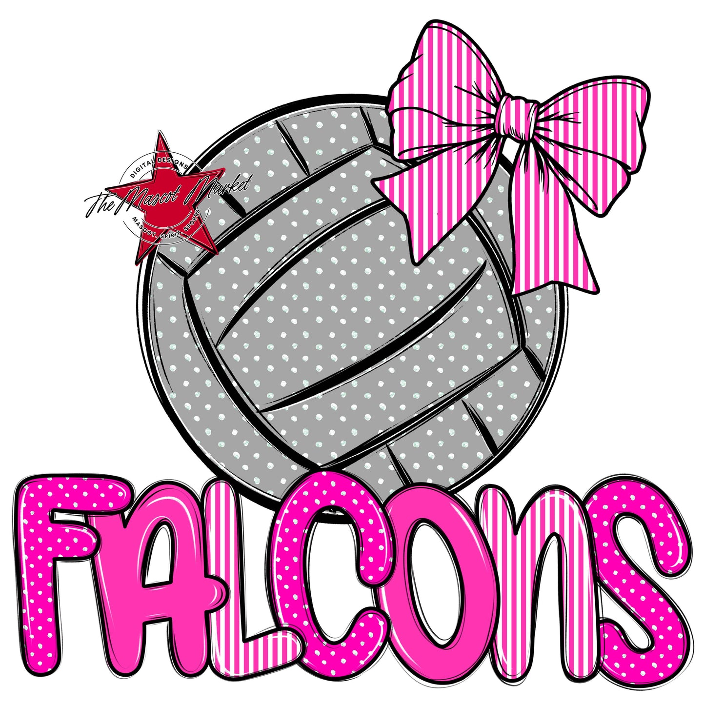 Falcons Volleyball Spirit Design-Pink