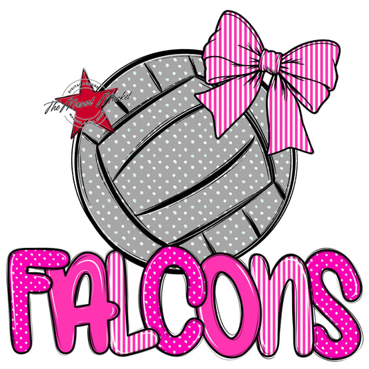 Falcons Volleyball Spirit Design-Pink