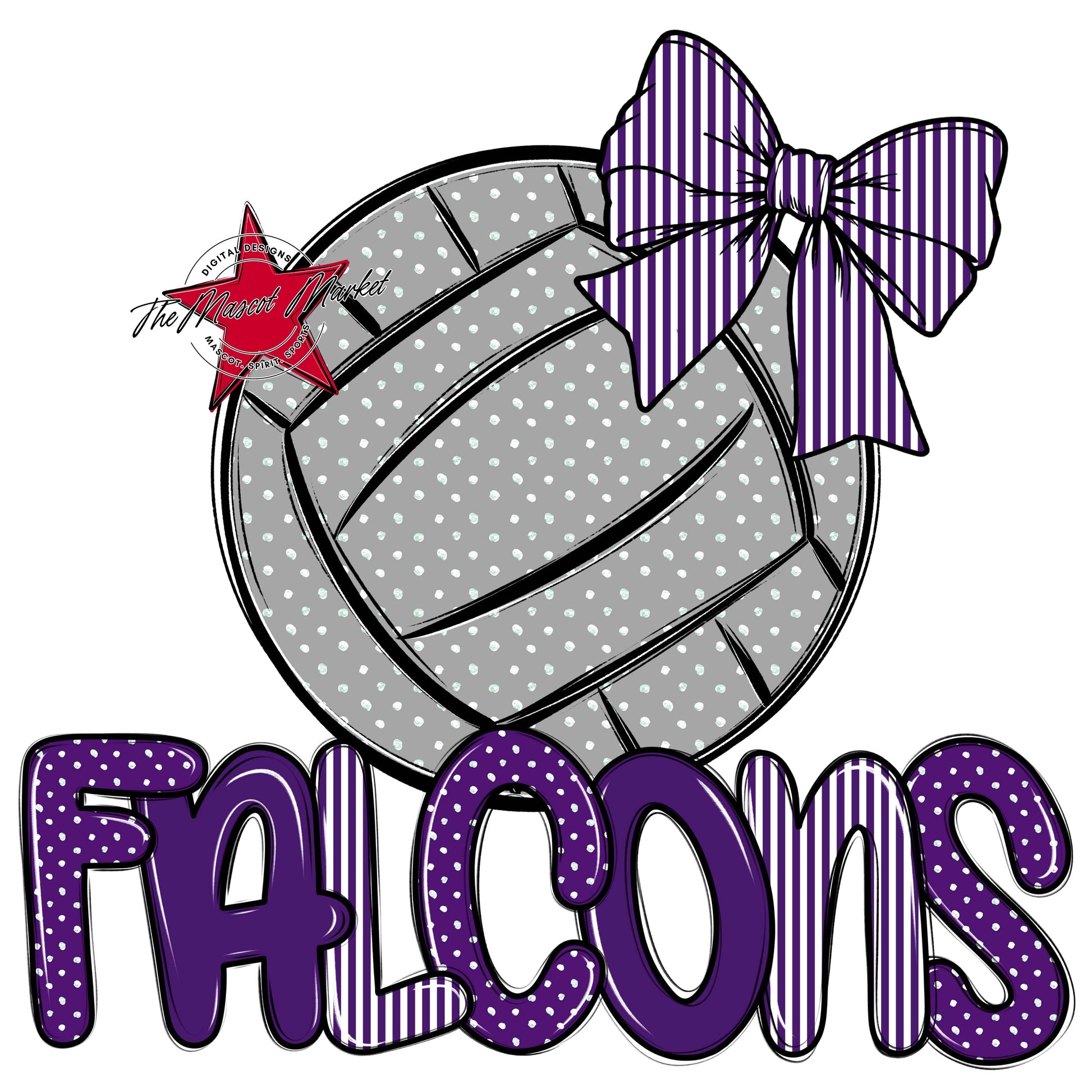 Falcons Volleyball Spirit Design-Purple