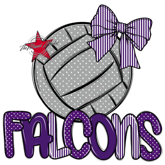 Falcons Volleyball Spirit Design-Purple