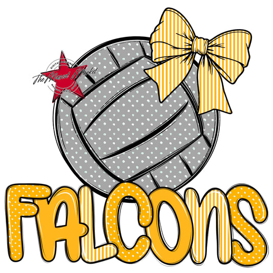 Falcons Volleyball Spirit Design-Yellow