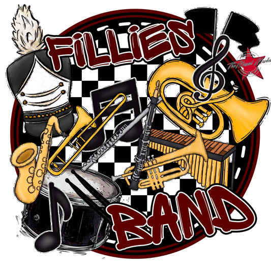 Fillies Circle Band Design-Maroon