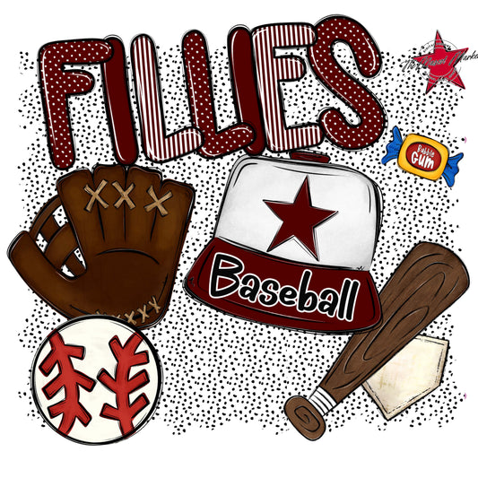 Fillies Baseball Spirit-Maroon