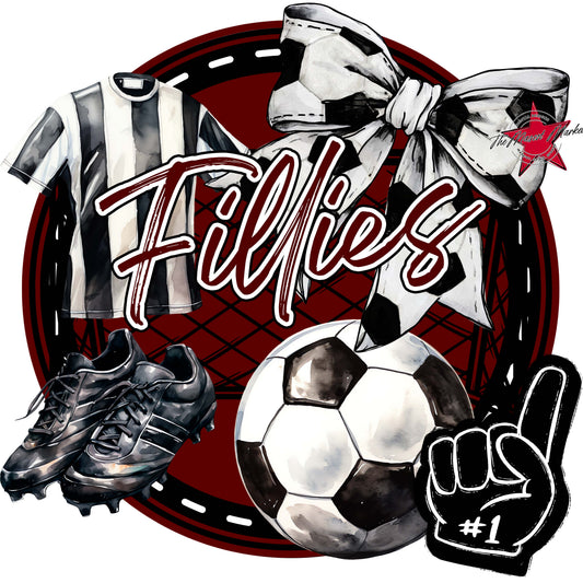 Fillies Circle Soccer Design-Maroon