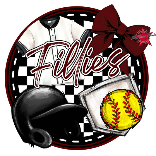 Fillies Circle Softball Design-Maroon