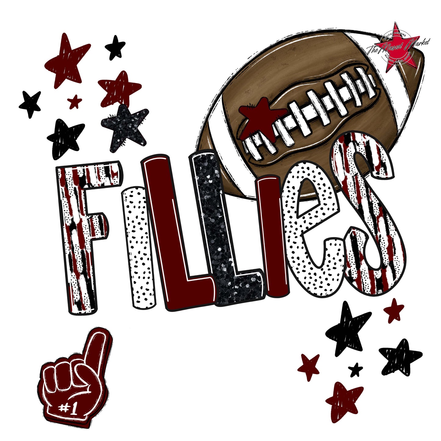 Fillies Football Scrape-Maroon