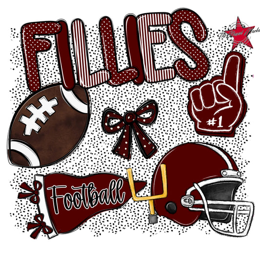 Fillies Football Spirit-Maroon