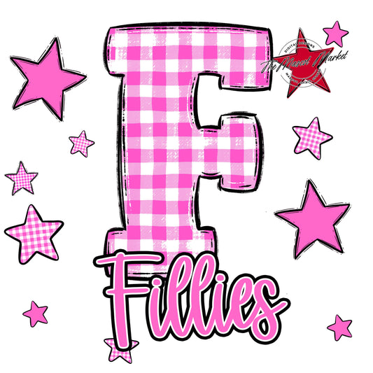 Fillies Plaid Star Design-Baby Pink
