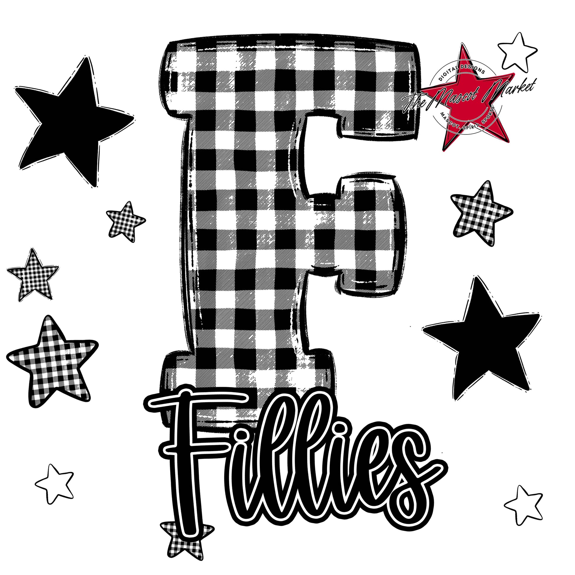 Fillies Plaid Star Design-Black
