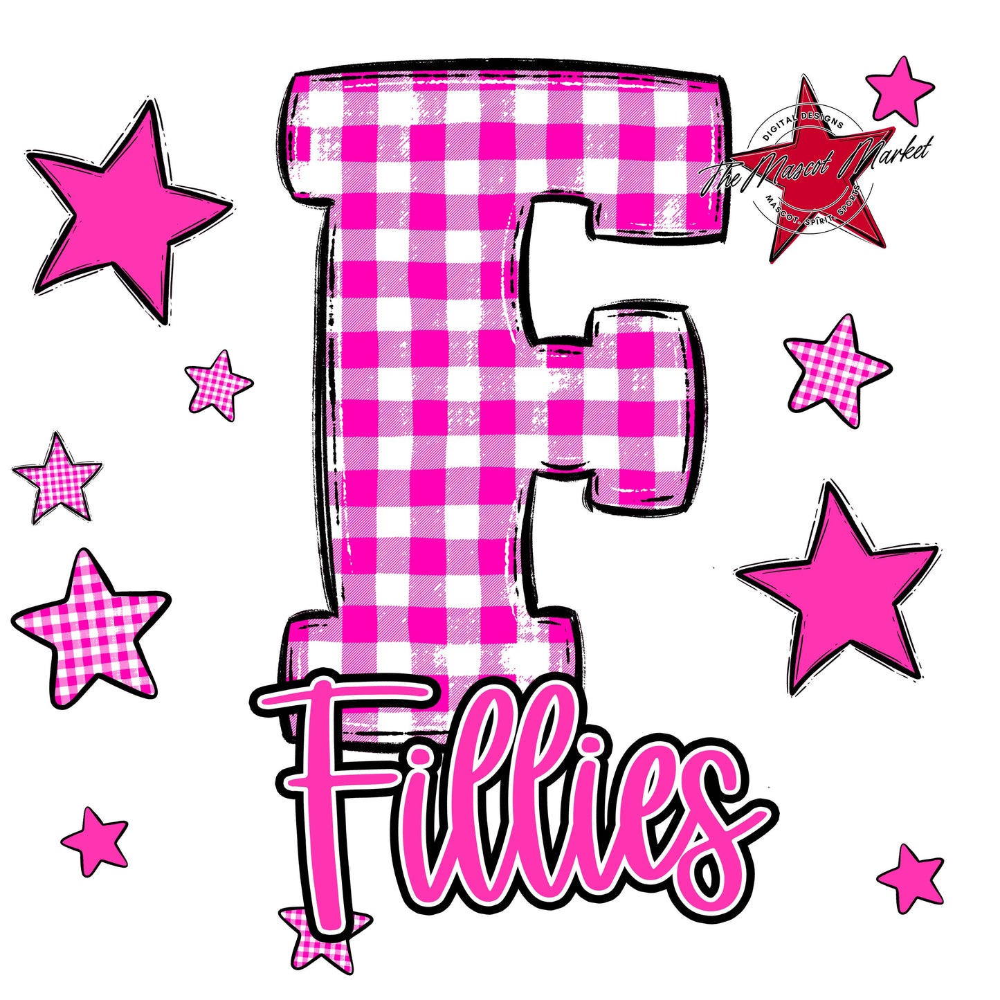 Fillies Plaid Star Design-Pink