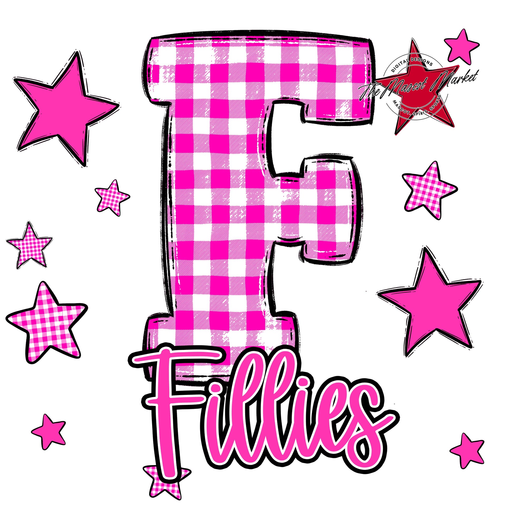 Fillies Plaid Star Design-Pink