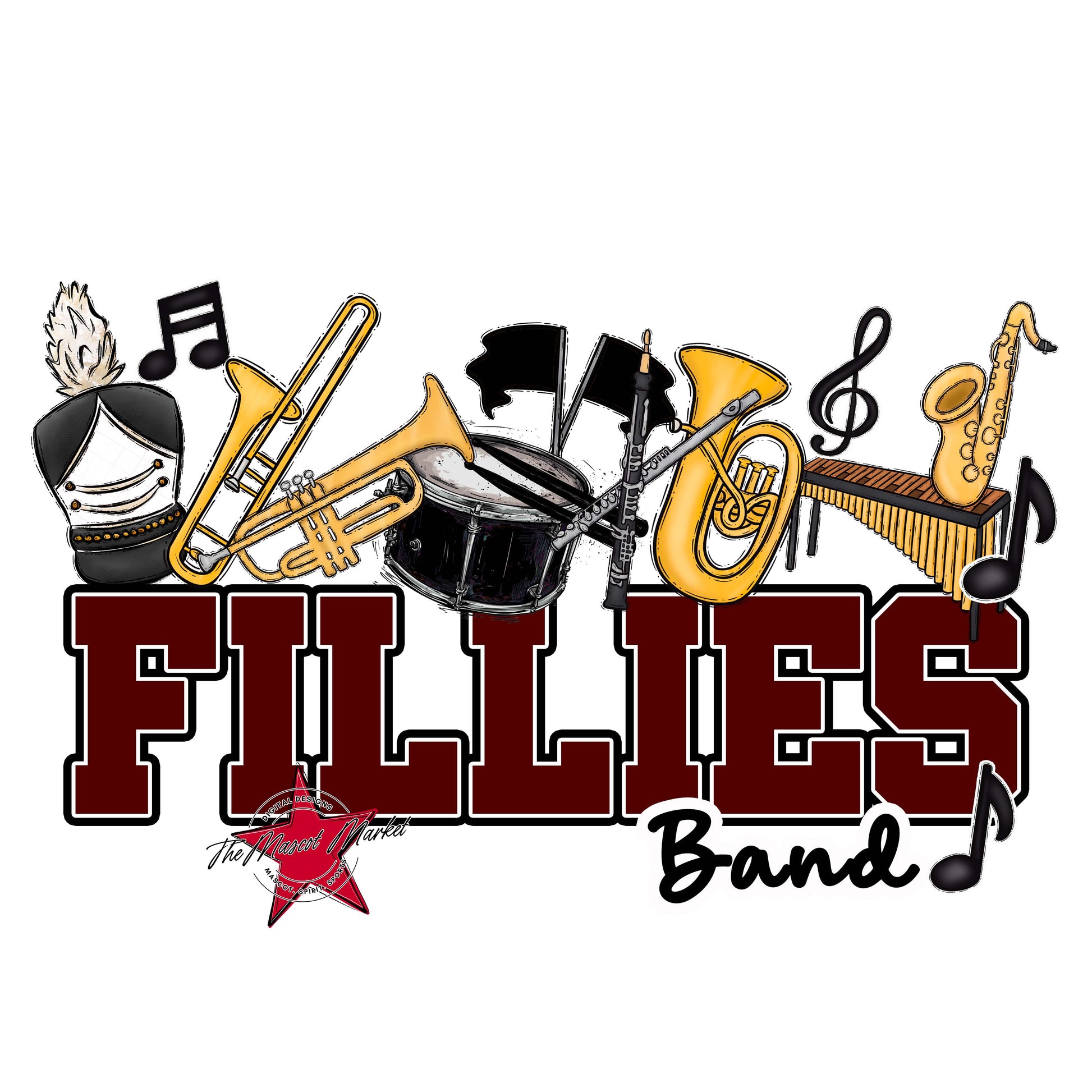 Fillies Varsity Band-Maroon