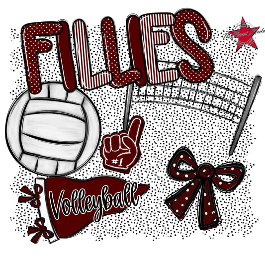 Fillies Volleyball Spirit-Maroon