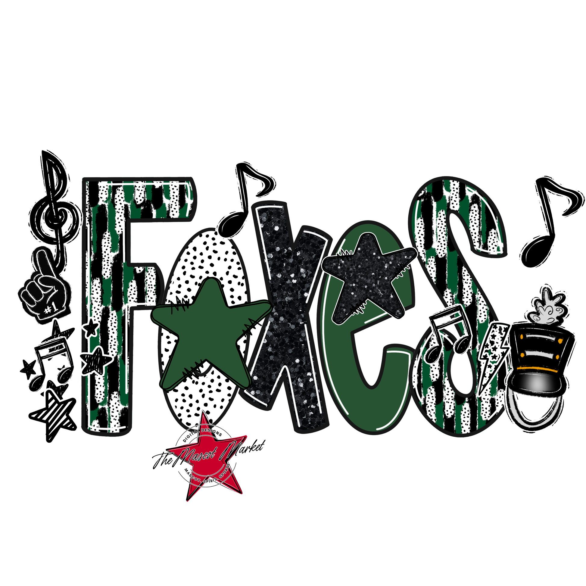 Foxes Band Scrape-Green