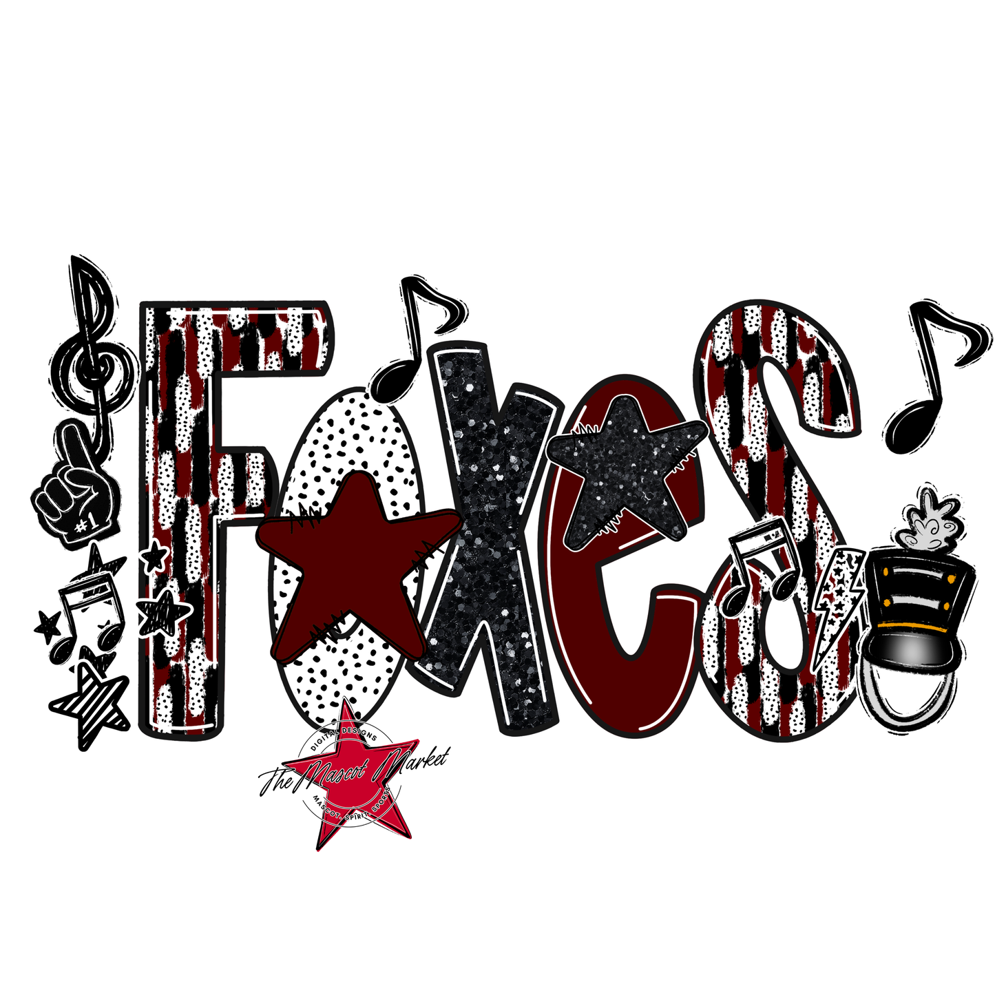 Foxes Band Scrape-Maroon