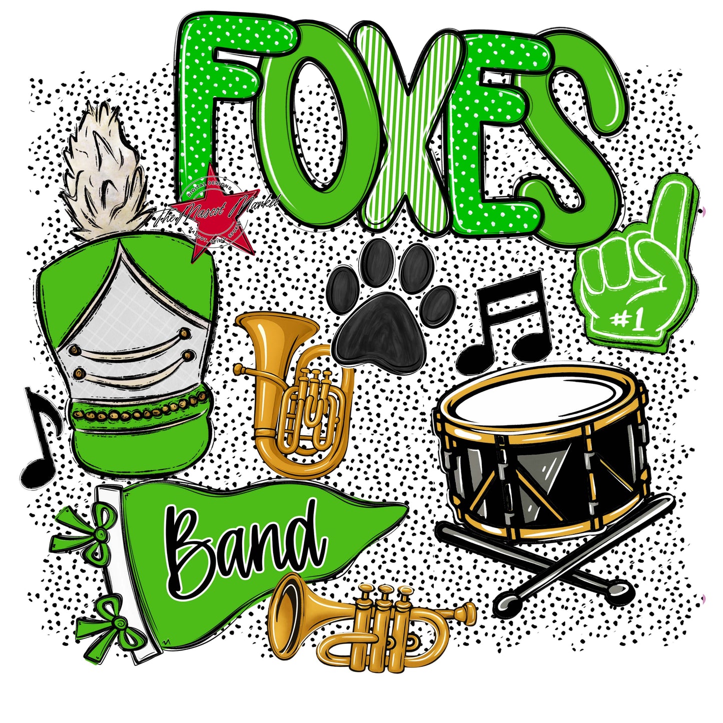Foxes Band Spirit-Bright Green