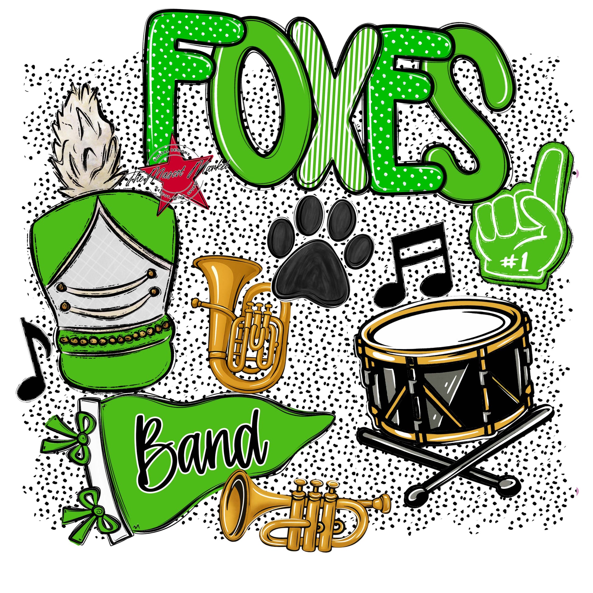 Foxes Band Spirit-Bright Green