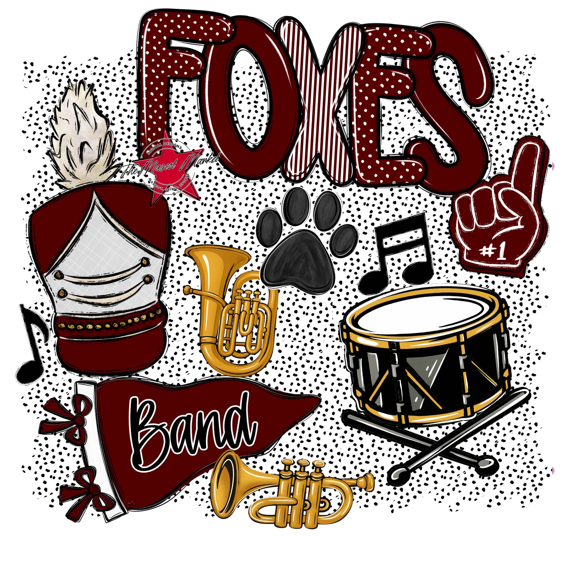 Foxes Band Spirit-Maroon