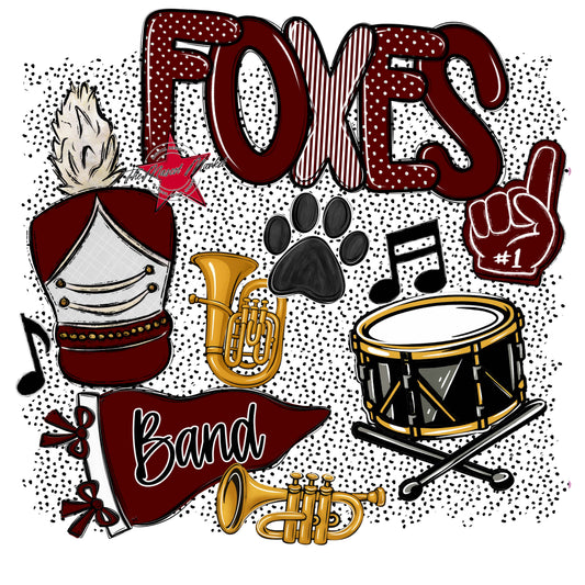 Foxes Band Spirit-Maroon