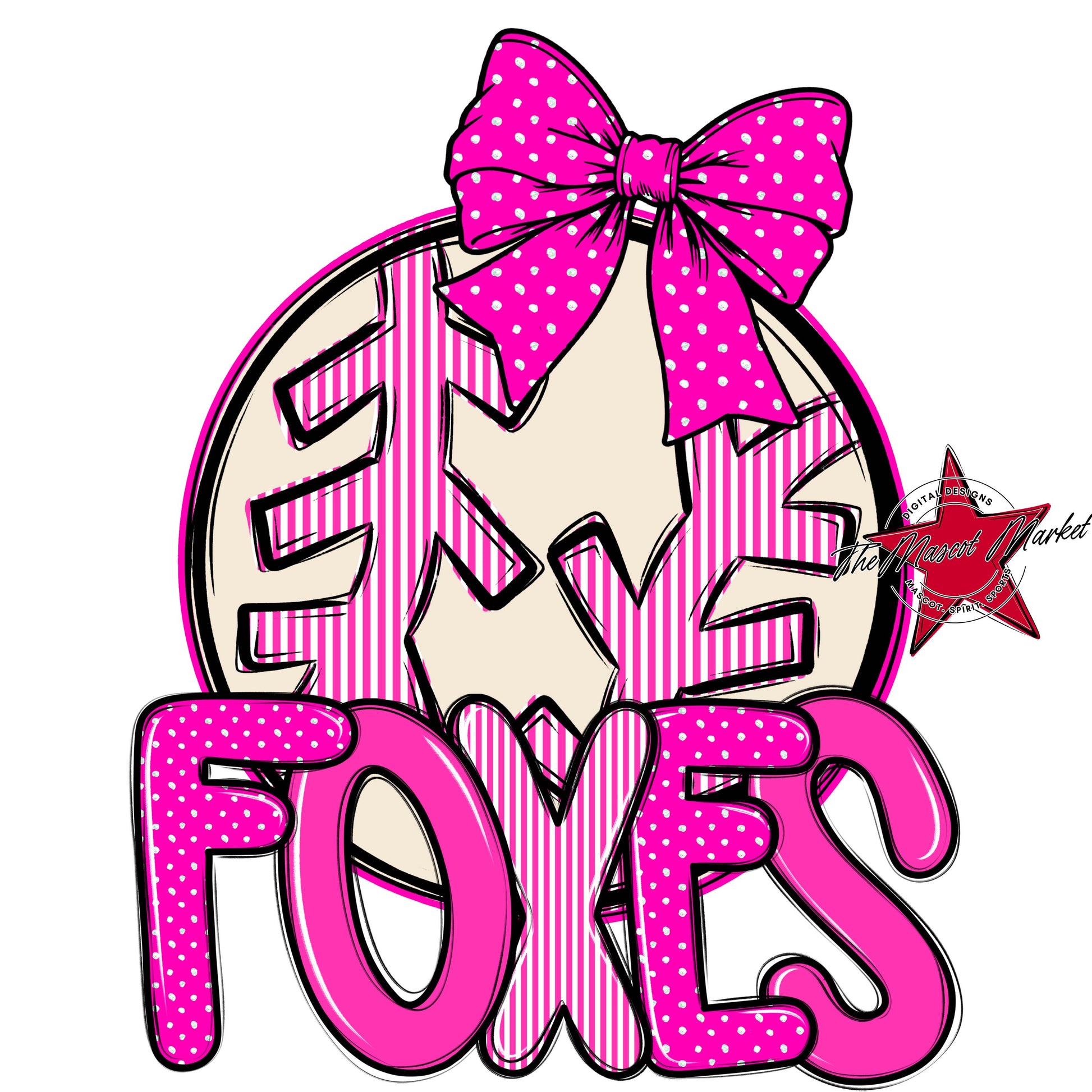 Foxes Baseball-Softball Spirit Design-Pink
