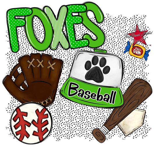 Foxes Baseball Spirit-Bright Green
