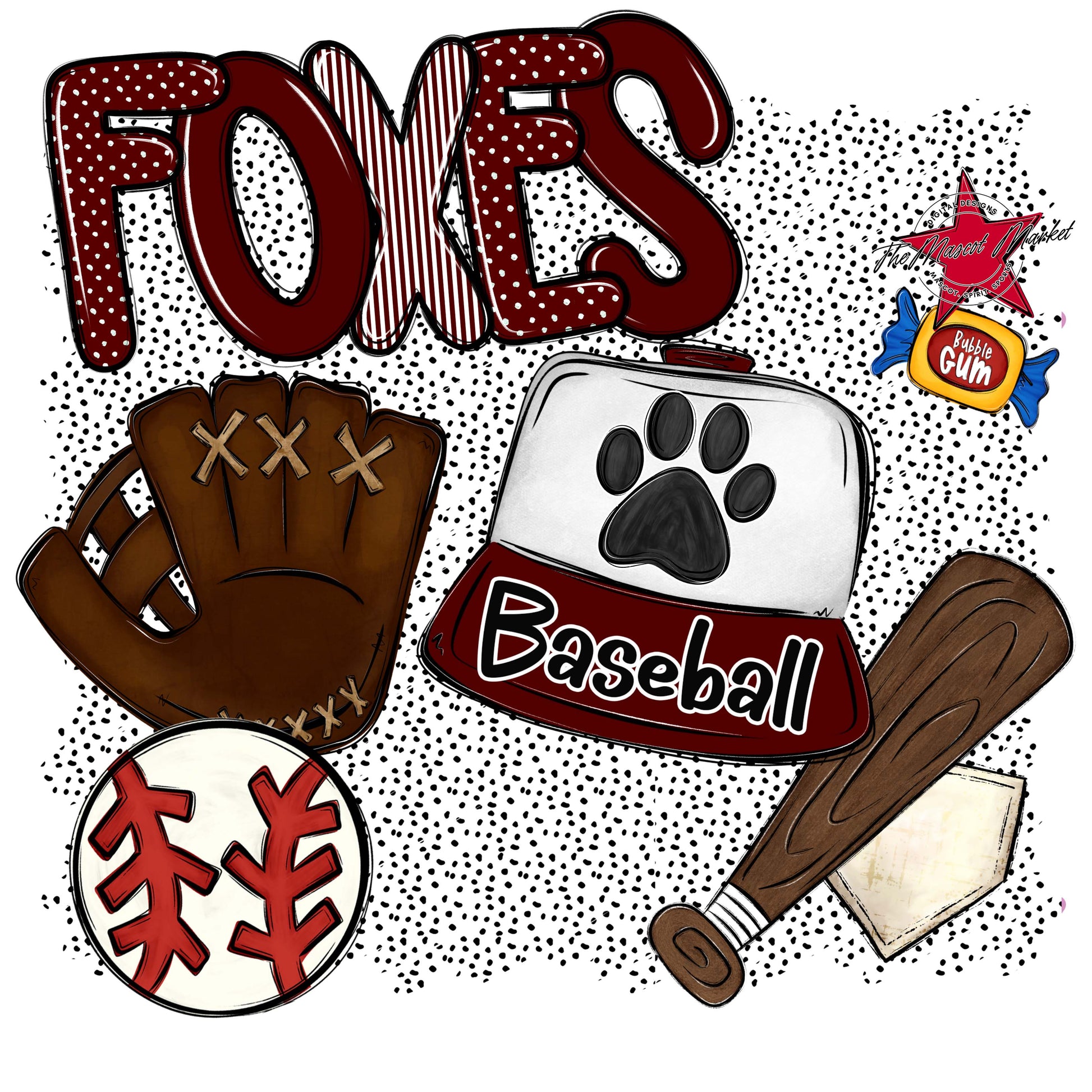 Foxes Baseball Spirit-Maroon