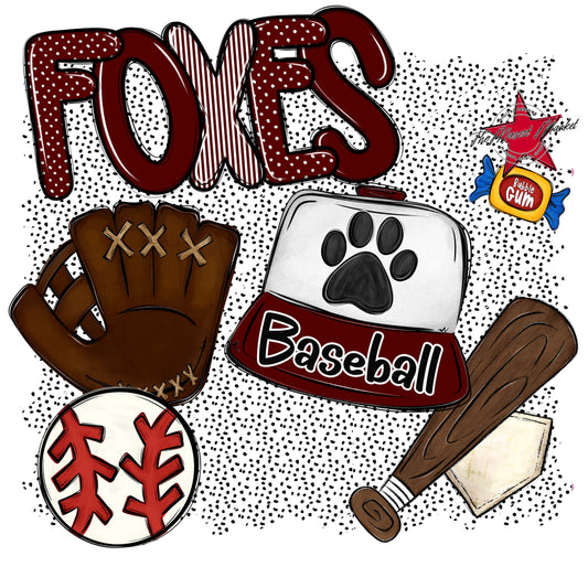 Foxes Baseball Spirit-Maroon
