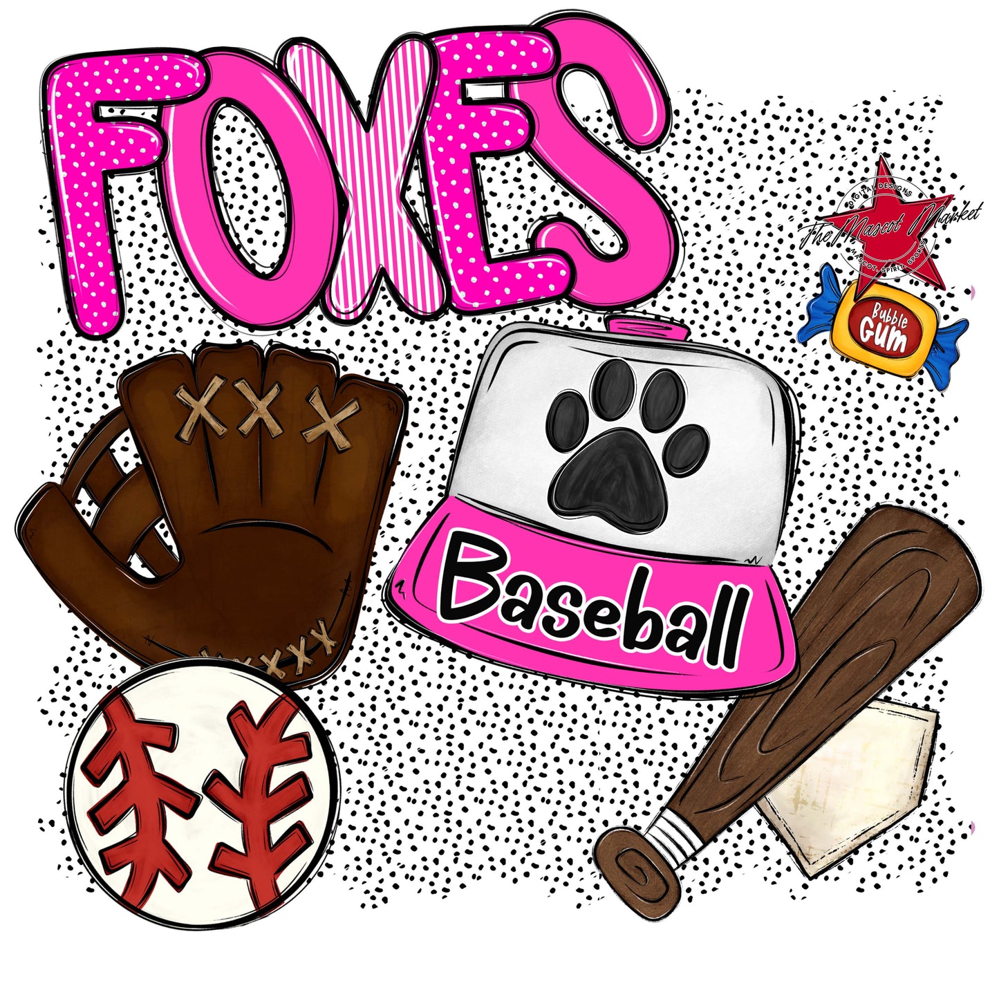 Foxes Baseball Spirit-Pink