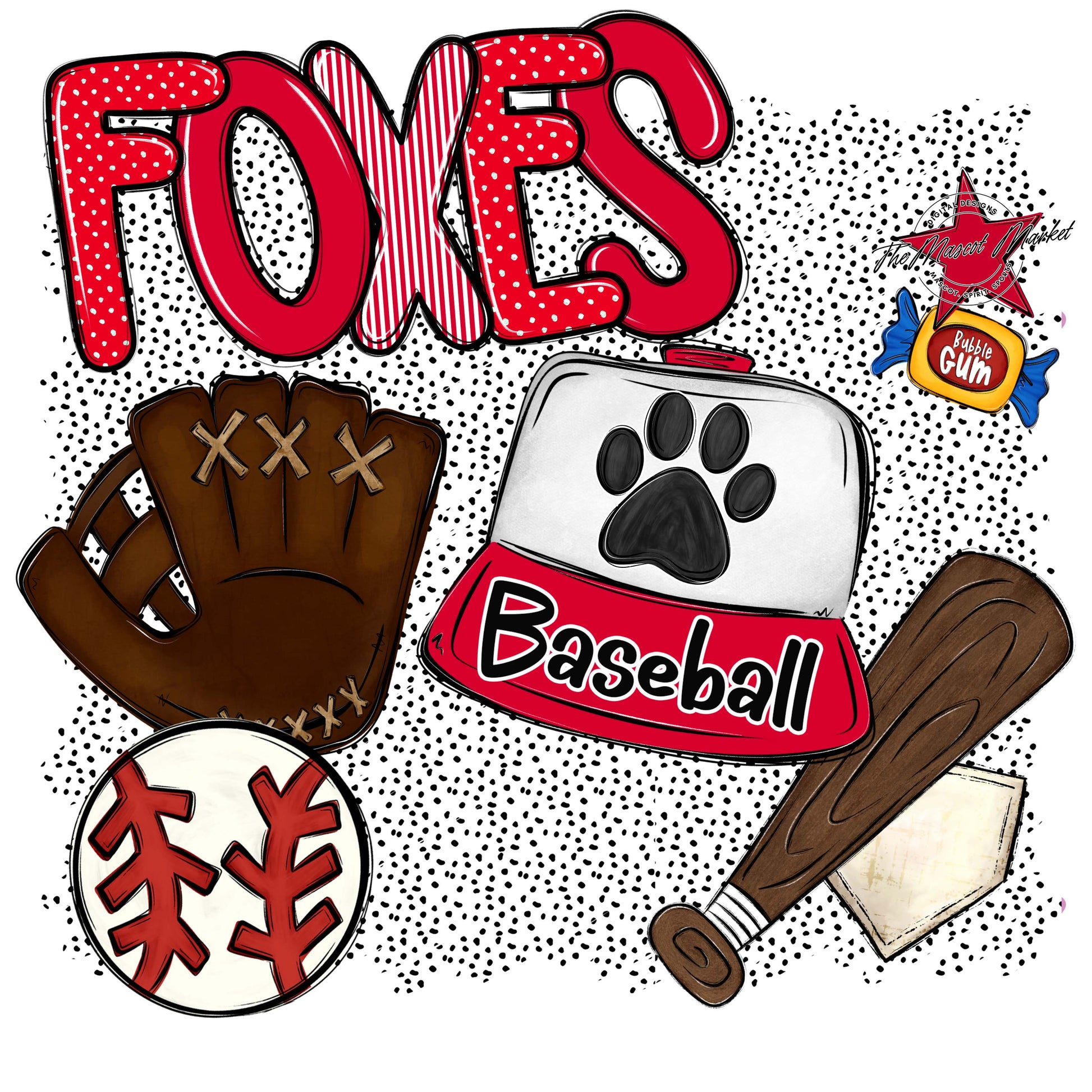 Foxes Baseball Spirit-Red