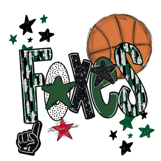 Foxes Basketball Scrape-Green