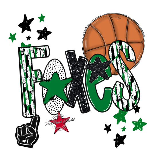 Foxes Basketball Scrape-Kelly Green