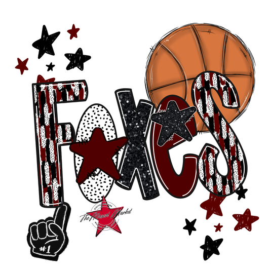 Foxes Basketball Scrape-Maroon