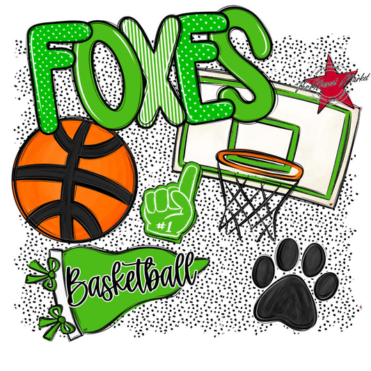 Foxes Basketball Spirit-Bright Green