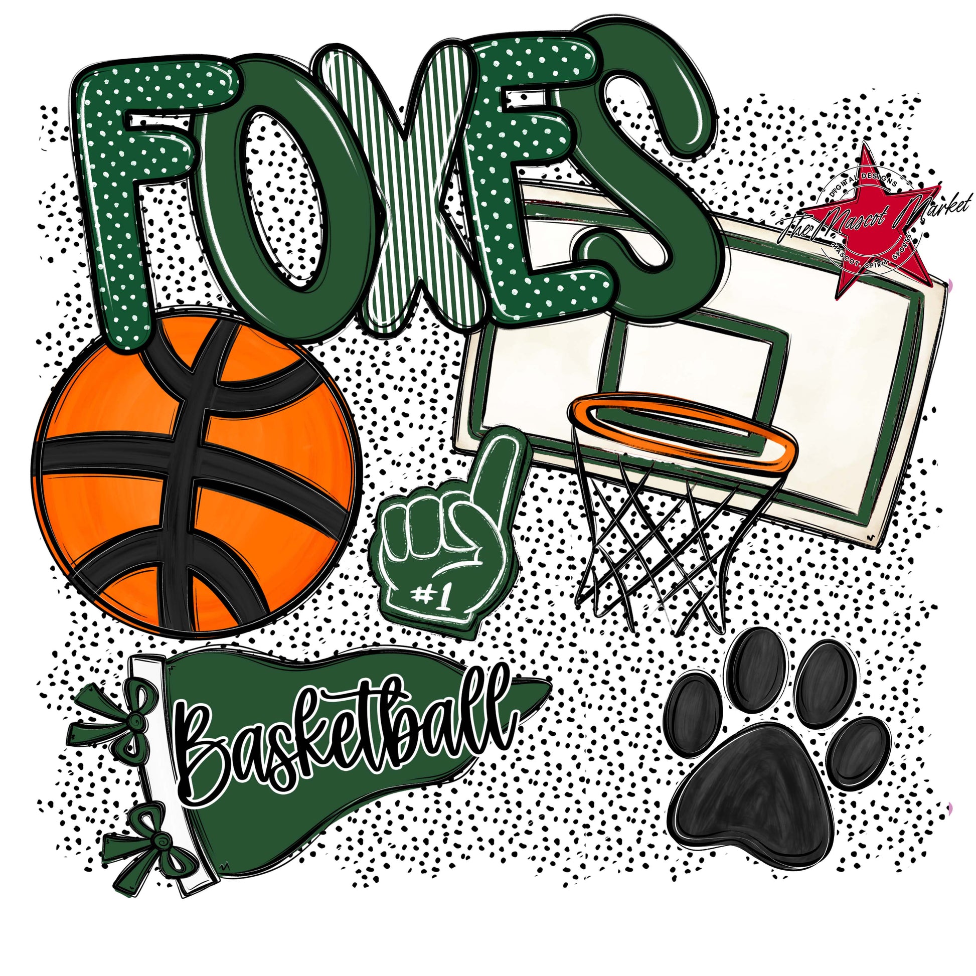 Foxes Basketball Spirit-Green