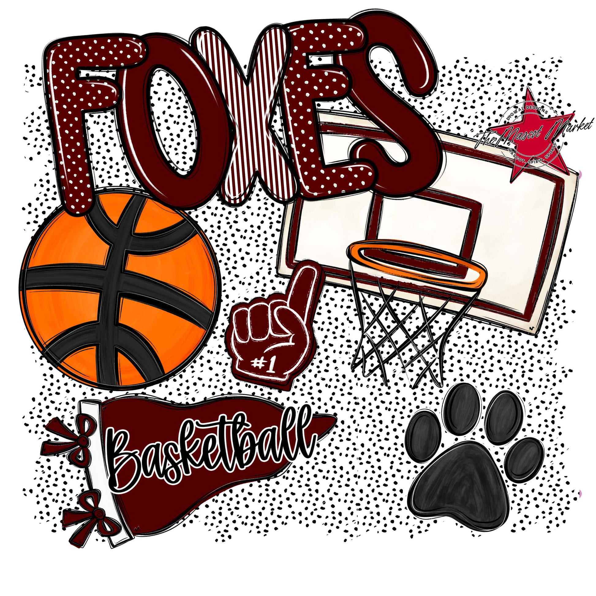 Foxes Basketball Spirit-Maroon